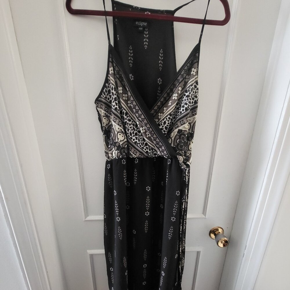 Eclipse Boho Border Print Crossover Maxi Dress - Medium